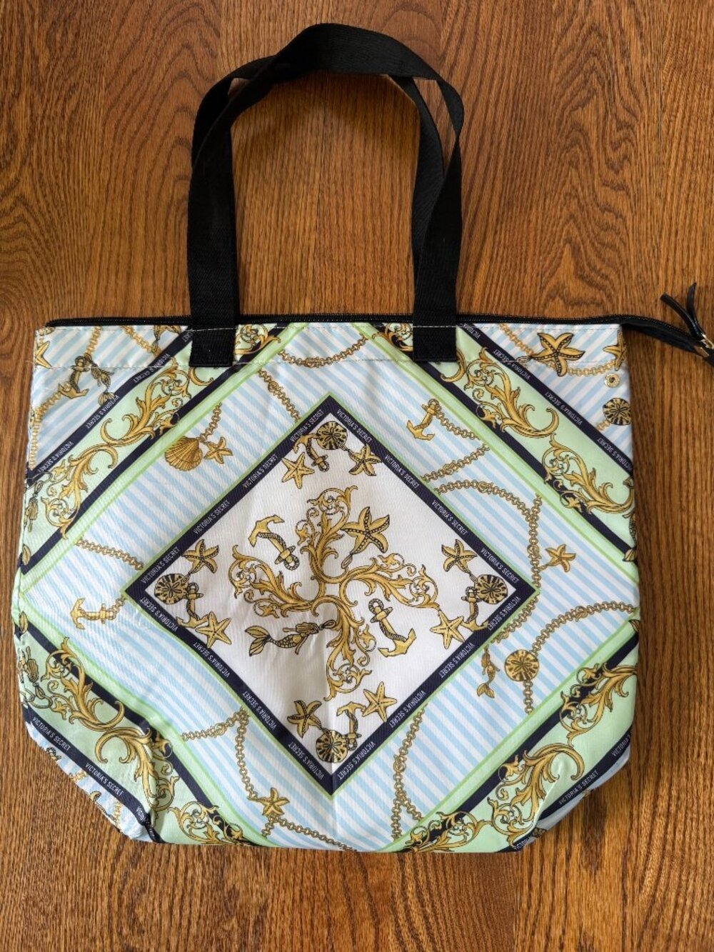 Victoria’s Secret Insulated Cooler Tote Bag Nautical Scarf Print Beach Picnic
